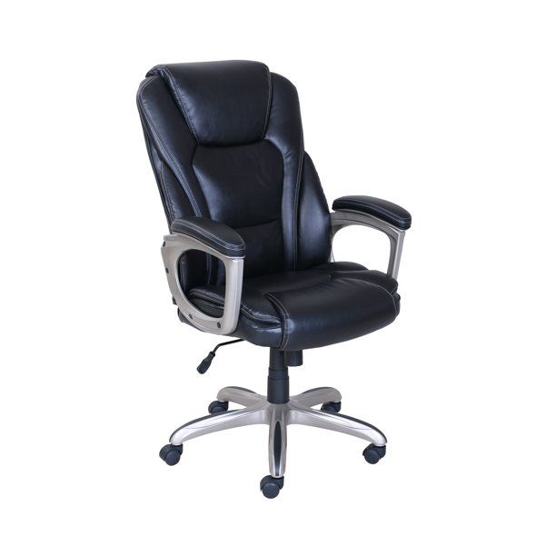 Photo 1 of Serta Big & Tall Bonded Leather Commercial Office Chair with Memory Foam, Black
