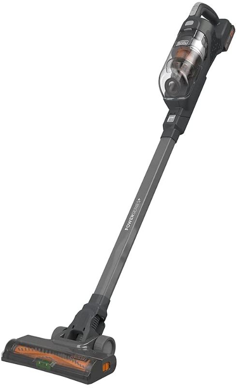 Photo 3 of ***HAS A BAD BATTERY*** BLACK+DECKER POWERSERIES+ 20V MAX Cordless Stick Vacuum with LED Floor Lights, Lightweight, Removable Battery (BHFEA18D1) , Gray
