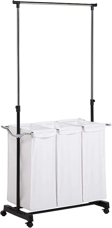 Photo 1 of  Rolling Laundry Cart with Hanging Bar
