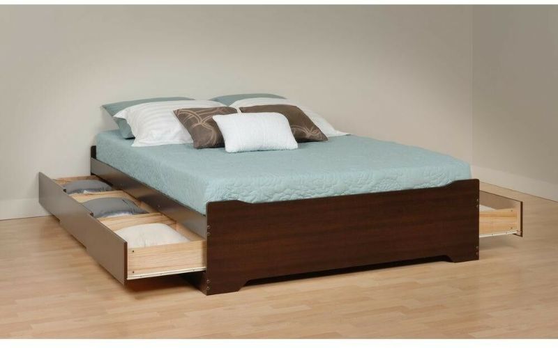 Photo 1 of **INCOMPLETE**Storage Bed 57 in. W x 18.75 in. H x 76.5 in. D Composite Wood Frame in Espresso/ 

