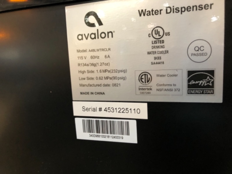Photo 4 of ***PARTS ONLY*** Avalon Bottom Loading Water Cooler Water Dispenser with BioGuard- 3 Temperature Settings - Hot, Cold & Room Water, Durable Stainless Steel Construction, Anti-Microbial Coating- UL/Energy Star Approved
