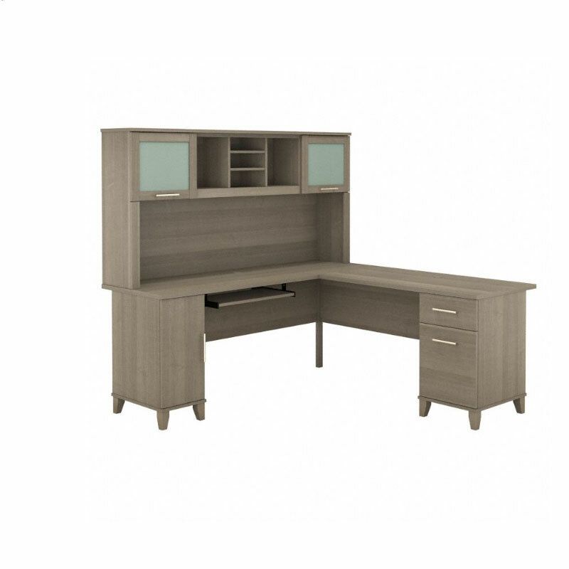 Photo 1 of ***INCOMPLETE** Bush Furniture Somerset 72W L Shaped Desk with Hutch in Ash Gray - SET001AG
BOX 2 OF 2