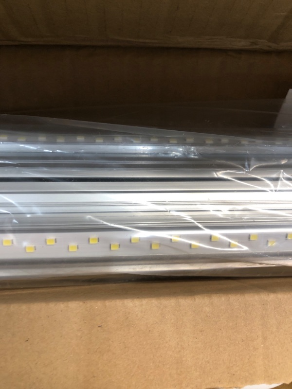 Photo 3 of (4-Pack) 8FT LED Shop Light Fixture 90W, T8 Integrated LED Tube Light, 11700lm 6000K, 8 Foot LED Shop Light for Garage, Workshop, 4 Row LED Chips D Shape with Clear Lens, Plug and Play or Hardwired
