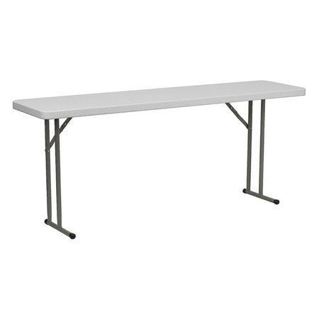 Photo 1 of Flash Furniture 6' Plastic Folding Training Table - Granite White