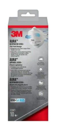 Photo 1 of 3M Aura Particulate Respirator N95 Foldable (10-Pack) 