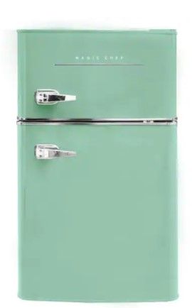 Photo 1 of Magic Chef Retro 3.2 cu. ft. 2-Door Mini Fridge in Mint Green