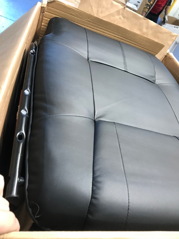 Photo 2 of **MISSING PIECES**
HOMCOM Recliner with Ottoman Footrest, Recliner Chair , Faux Leather and Swivel Wood Base for Living Room and Bedroom, Black
