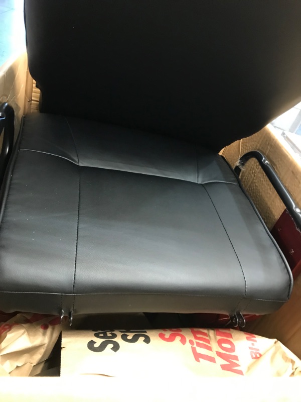 Photo 3 of **MISSING PIECES**
HOMCOM Recliner with Ottoman Footrest, Recliner Chair , Faux Leather and Swivel Wood Base for Living Room and Bedroom, Black
