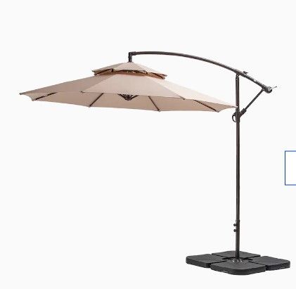 Photo 1 of (STOCKI IMAGE FOR REFERENCE ONLY NOT EXACT ITEM )
12-ft Tan Slide-tilt Cantilever Patio Umbrella
