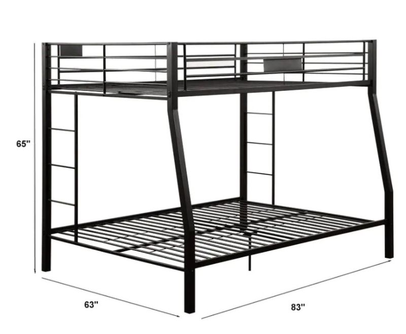 Photo 1 of *READ BELOW** Limbra Full-over-Queen Black Metal Bunk Bed
