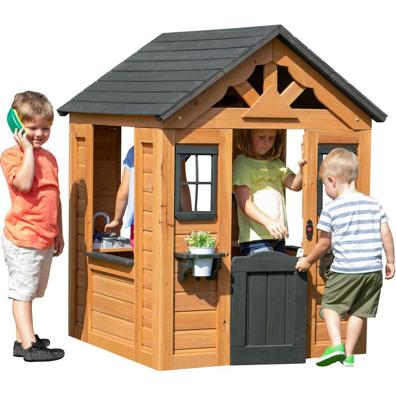 Photo 1 of Backyard Discovery Sweetwater All Cedar Wooden Playhouse, (46.06 x 42.13 x 55.12 inches)
