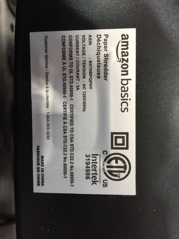 Photo 1 of Amazon Basics 12-Sheet Heavy Duty Cross-Cut Paper Shredder