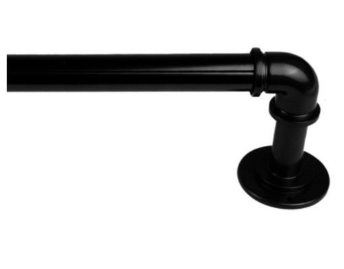 Photo 1 of *READ BELOW** Rod Desyne 1" Pipe Style Blackout Curtain Rod, 120"-150", Black, 3 Pieces
