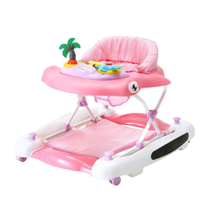 Photo 1 of Dream On Me 2-in-1 Aloha Fun Activity Baby Walker and Rocker, Pink
