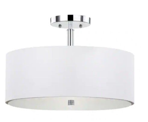 Photo 1 of 
SAFAVIEH
Clara 16 in. 3-Light Chrome Semi-Flush Mount Light