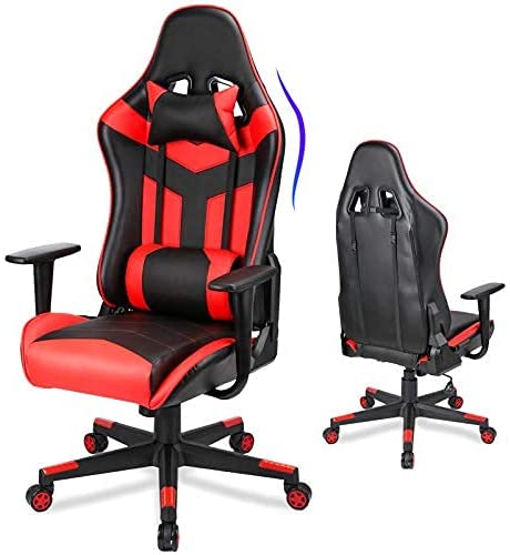 Photo 1 of **PARTS ONLY***Acethrone Gaming Chair Racing Office Computer Ergonomic Video Game Chair Backrest and Seat Height Adjustable Swivel Recliner with Headrest and Lumbar Pillow Esports Chair,Red
