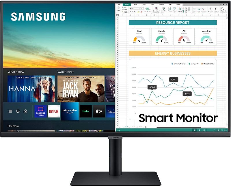 Photo 1 of SAMSUNG M5 Series 32-Inch FHD 1080p Smart Monitor & Streaming TV (Tuner-Free), Netflix, HBO, Prime Video, & More, Apple Airplay, Bluetooth, Height Adjustable Stand, Built-in Speakers (LS32AM502HNXZA)
