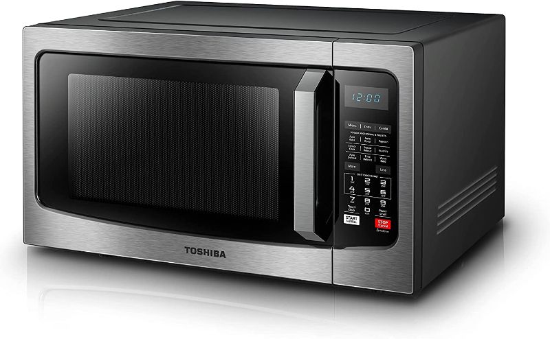Photo 1 of **READ BELOW**Toshiba EC042A5C-SS Countertop Microwave Oven with Convection, Smart Sensor, Sound On/Off Function and LCD Display, 1.5 Cu.ft, Stainless Steel