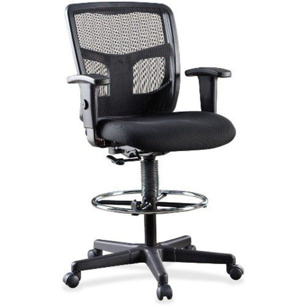 Photo 1 of Lorell LLR86801 Ratchet Mesh Mid-Back Stool Chair 2.6" Height X 75.8" Width X 27.3" Length Black