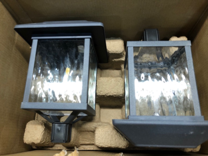 Photo 4 of 15 Lumens Gray Solar LED Path Light Set with Vintage Bulb (4-Pack)