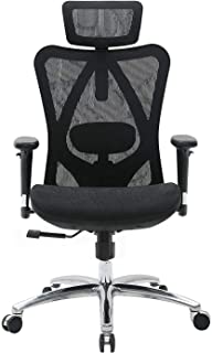 Photo 1 of SIHOO Ergonomic Adjustable Office Chair with 3D Arm Rests and Lumbar Support - High Back with Breathable Mesh - Mesh Seat Cushion - Adjustable Head & Reclines(Black)
