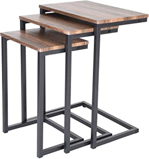 Photo 1 of **parts only ** Zenvida Nesting Side/End Tables Set of 3 Modern Rustic Stacking Accent Furniture
