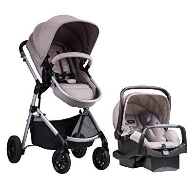 Photo 1 of Evenflo Pivot Modular Travel System Baby Stroller with SafeMax, Sandstone
