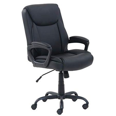 Photo 1 of ***ONLY THE CUSHIONS***
Basics Classic Puresoft PU-Padded Mid-Back Office Computer Desk Chair with Armrest - Black
