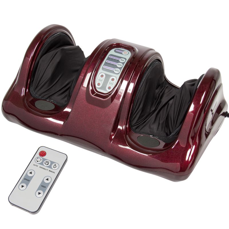 Photo 1 of Shiatsu Foot Massager Therapeutic Kneading & Rolling, Electric W/ High Intensity Rollers, Remote - Burgundy