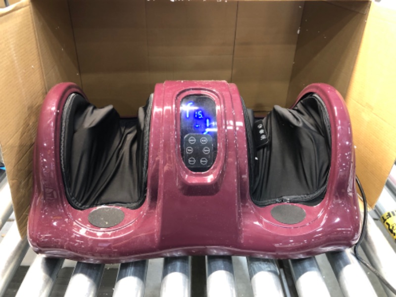 Photo 2 of Shiatsu Foot Massager Therapeutic Kneading & Rolling, Electric W/ High Intensity Rollers, Remote - Burgundy