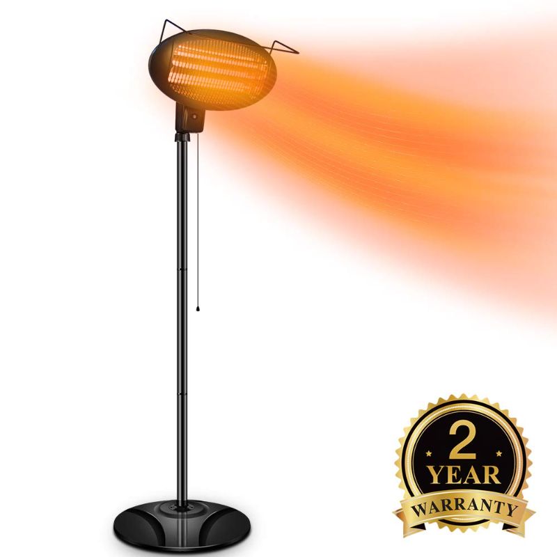 Photo 1 of One of the bulbs is no good**
Electric Outdoor Heater - Halogen Patio Heater, Waterproof Space Heater with 3 Power Levels for Patio, 500/1000/1500W, Courtyard, Garage Use, Overheat Protection, Tip-Over Shut Off