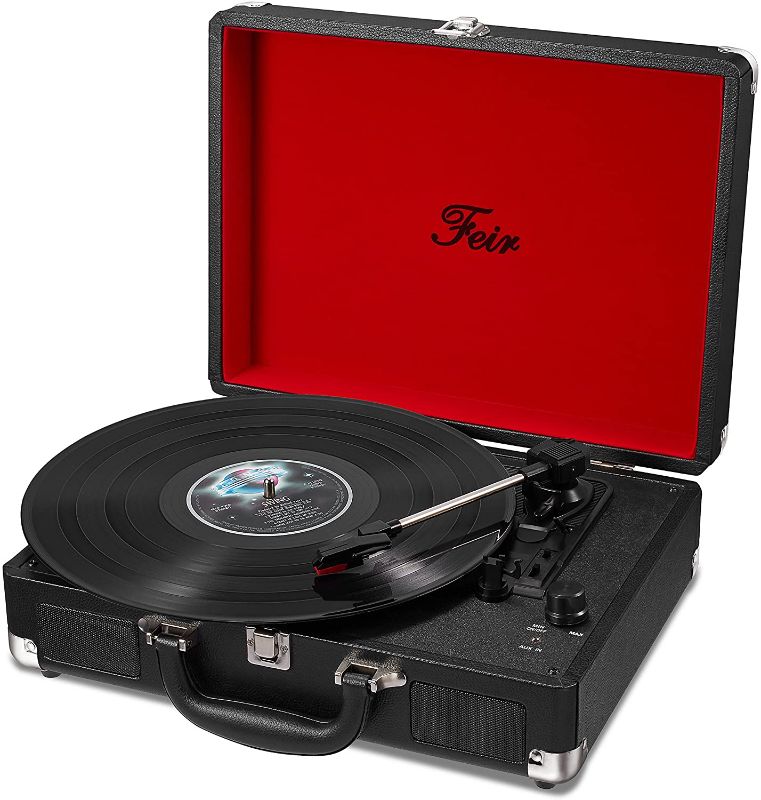 Photo 1 of **Similar To Stock Photo**
Vinyl Record Player, 3 Speed Turntable Portable Suitcase Built in 2 Speakers RCA Line Out AUX Headphone Jack PC Recorder (Black)
