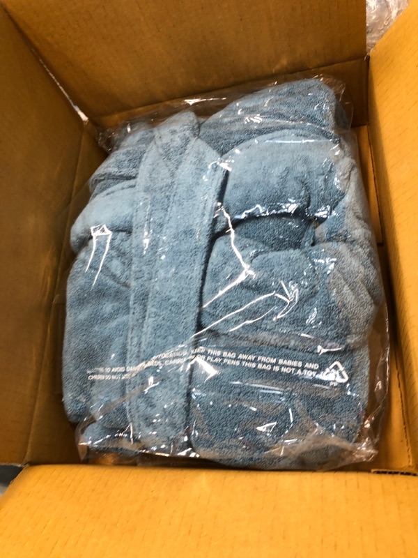Photo 1 of Amazon Brand – Pinzon Terry Bathrobe 100% Cotton, Marine, Small / Medium