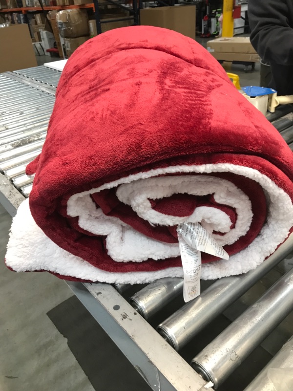 Photo 1 of OEKO-TEX Standard 100 Red and White Push Blanket