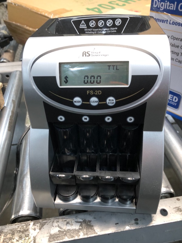 Photo 1 of Auto Coin Sorter, 2-Row, 6-13/16"11-13/64"9-1/2", Blue/Gray
