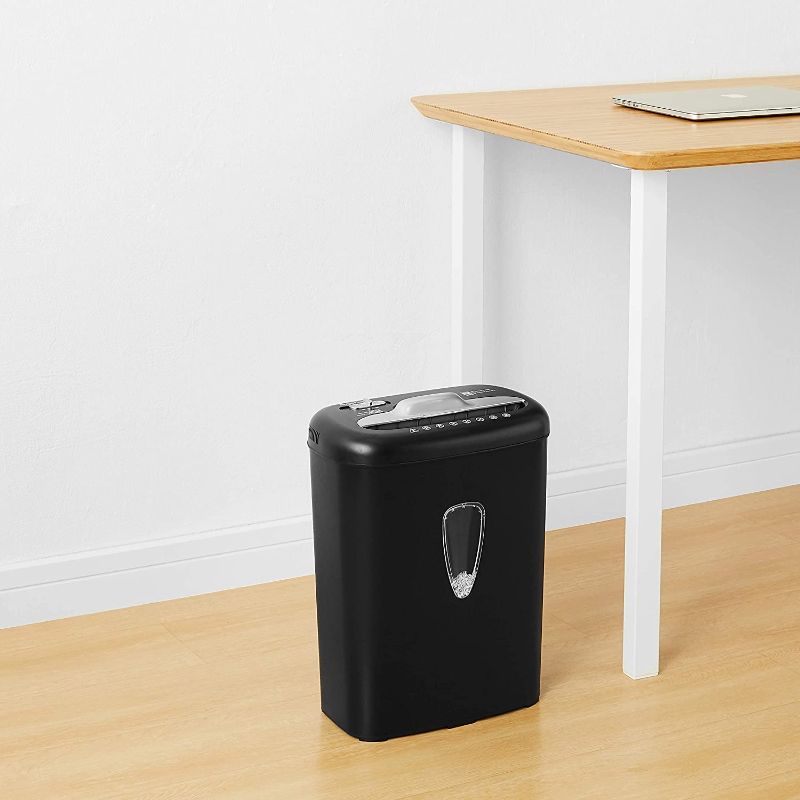 Photo 1 of TESTED***Amazon Basics 8-Sheet Capacity, Cross-Cut Paper and Credit Card Shredder, 4.1 Gallon
