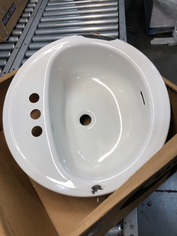 Photo 2 of Bootz Industries Laurel Round Drop-In Bathroom Sink in White