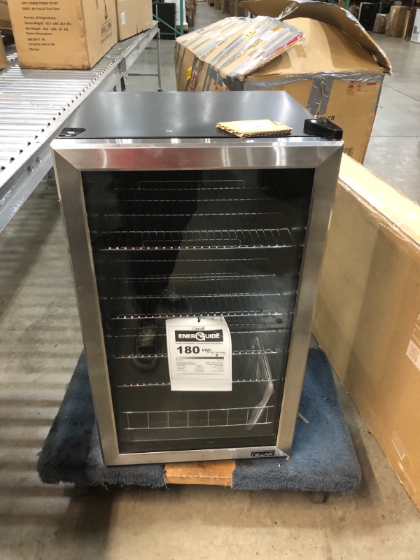 Photo 2 of **PARTS ONLY ** Blemished Newair 126-Can Freestanding, Stainless Steel Beverage Fridge
model: AB-1200
serial number: 2107AJ0092