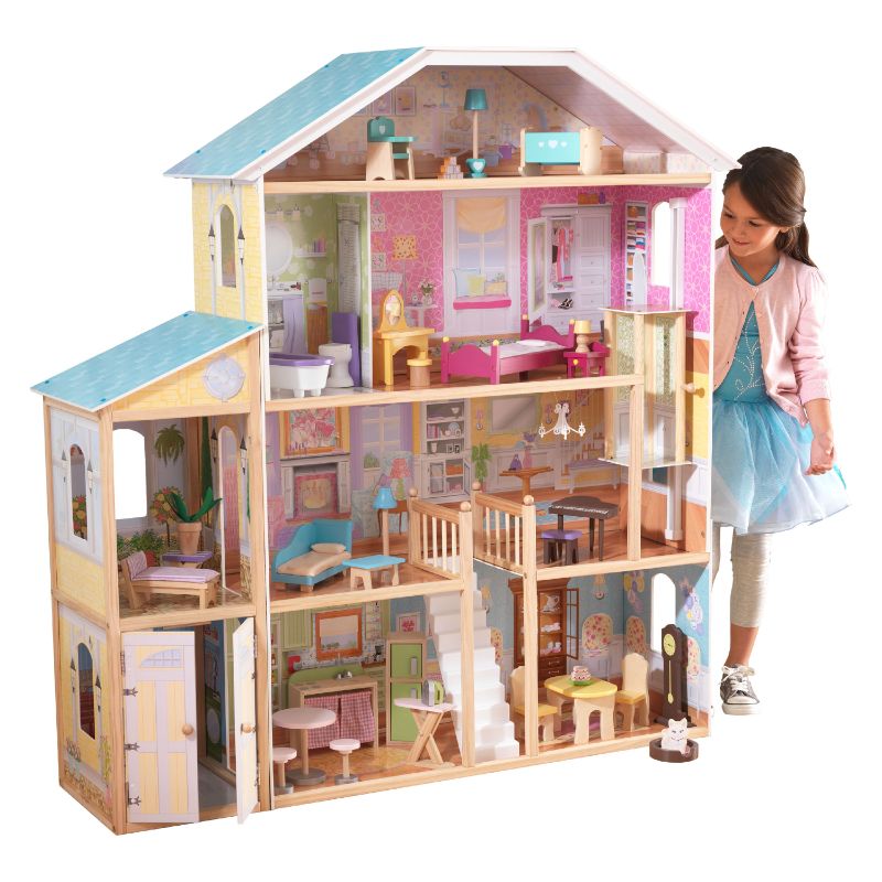 Photo 1 of KidKraft Majestic Mansion Wooden Dollhouse with 34-Piece Accessories