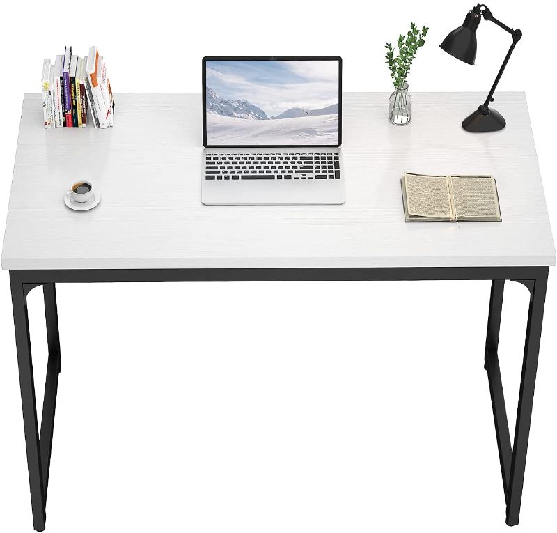 Photo 1 of Foxemart Computer Desks Modern Sturdy Office Desk PC Laptop Notebook Study Writing Table for Home Office Workstations, White