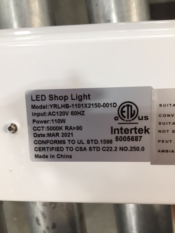 Photo 5 of (Pack of 4) SHOPLED 8ft LED Shop Light, 90W 5000K, Cool White, T8 Integrated LED Tube Light for Garage
