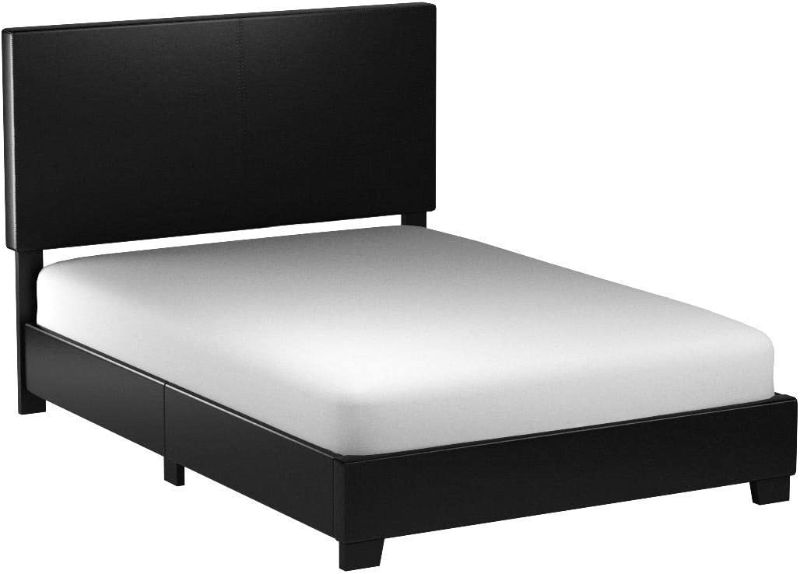 Photo 1 of Crown Mark Erin Upholstered Panel Bed in Black, Queen
