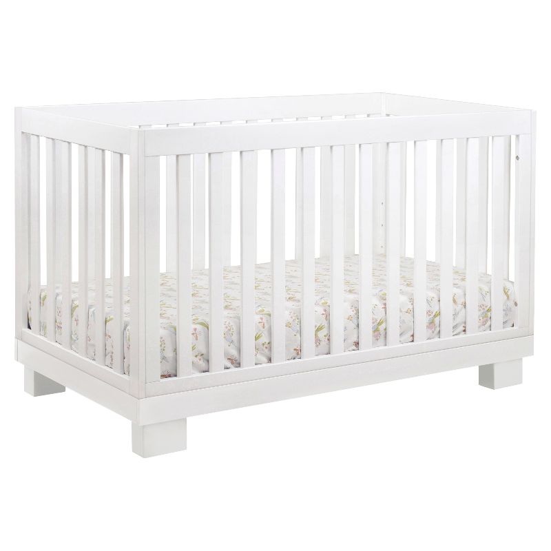 Photo 1 of Babyletto Modo 3-in-1 Convertible Crib with Toddler Bed Conversion Kit in White, Greenguard Gold Certified
