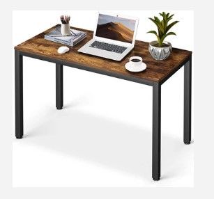 Photo 1 of amzdeal Computer Desk, Simple Laptop Writing Table, Easy Assembly, Modern Design, Vintage Brown
