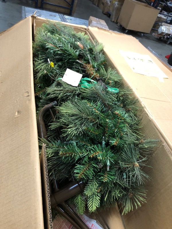 Photo 2 of 7ft National Christmas Tree Company Pre-Lit Carolina Pine Full Artificial Christmas Tree with 700 Clear Lights