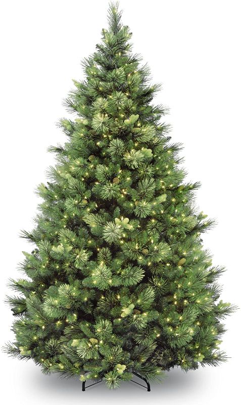 Photo 1 of 7ft National Christmas Tree Company Pre-Lit Carolina Pine Full Artificial Christmas Tree with 700 Clear Lights