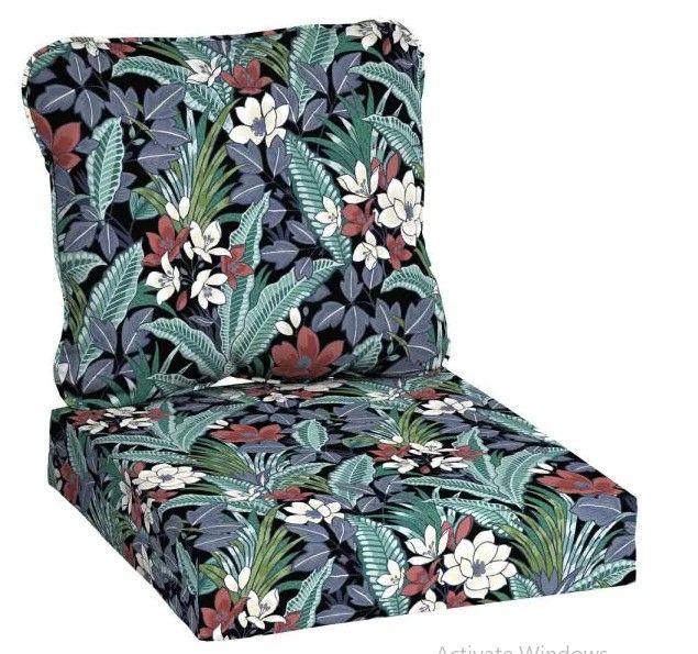 Photo 1 of 24 in. x 22 in. 2-Piece Tropical Deep Seating Outdoor Lounge Chair Cushion
Pillow back dimensions: 24 in. W x 22 in. L x 8 in. thick
Seat bottom dimensions: 24 in. W x 24 in. L x 6 in. thick
