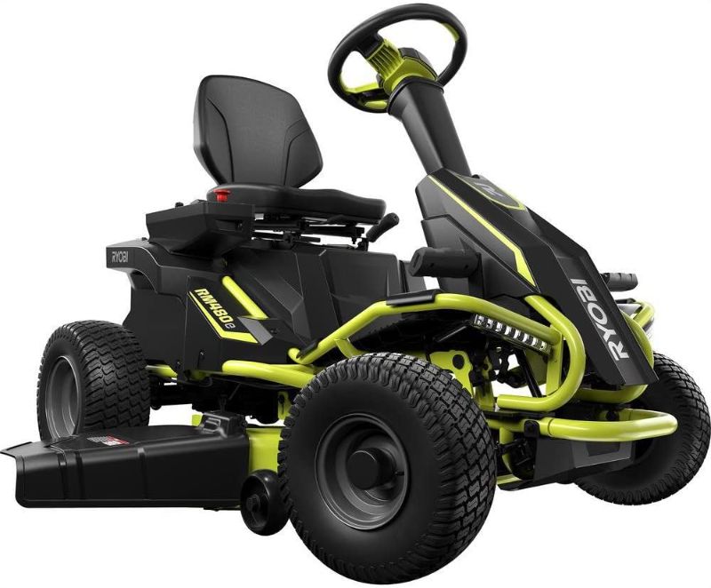 Photo 1 of Ryobi 38 inches 100 Ah Battery Electric Rear Engine Riding Lawn Mower RY48111; Charging port not included. 
