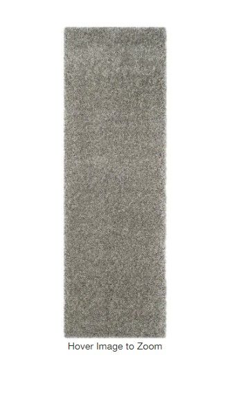 Photo 1 of  Shag Silver 2 ft. x 7 ft. Solid Runner Rug
