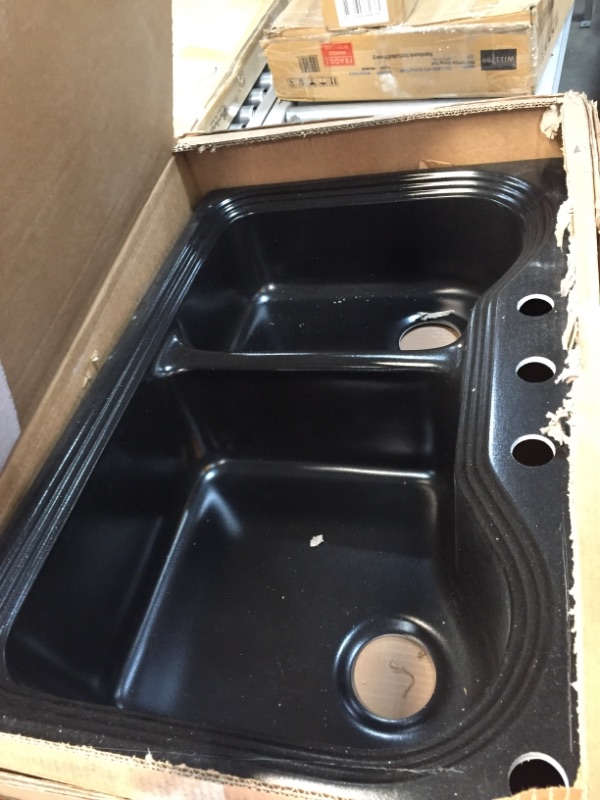 Photo 1 of 22 X 23 BLACK DOUBLE SINK